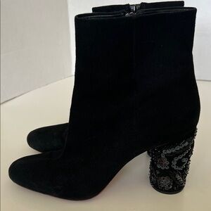 Loeffler Randall Suede Booties with Beaded Heels